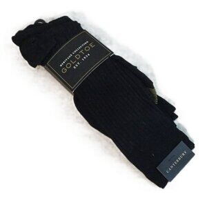 Gold Toe Black Canterbury Crew Socks Heritage Collection Men’s Sock Shoe Sz 6-12